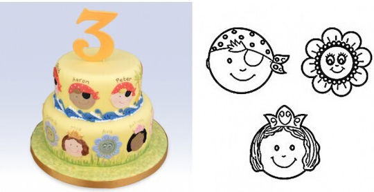 Patchwork Πειρατής Πριγκίπισσα & Decupatoare pentru prăjituri Flori 3buc 980629268336