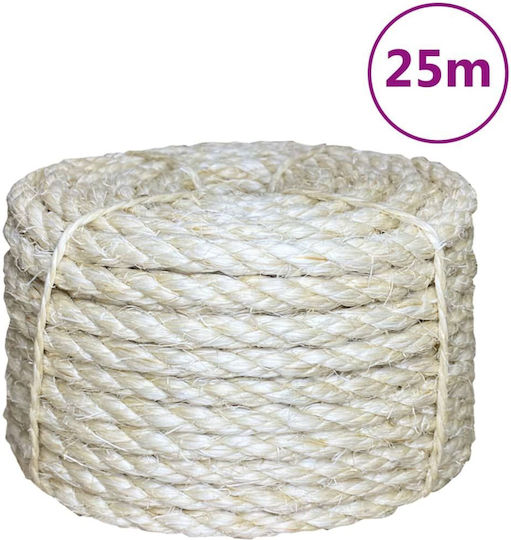 vidaXL Σχοινί Στριφτό 10mm 25m Σιζάλ 0.055kg