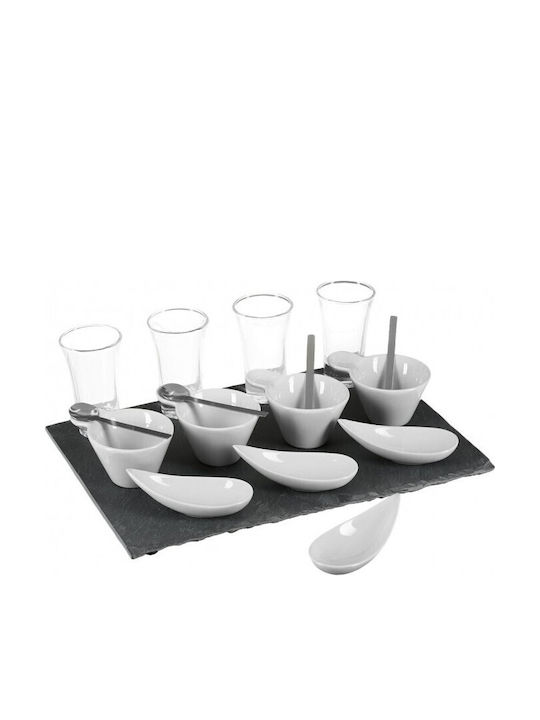 Set de servire aperitiv Ardoise Porțelan de piatră 32 X 22 X 9,8 Cm