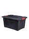 5Five Plastic Storage Box with Lid Black 52.7x35.4x26.8cm 1pcs