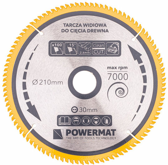 Powermat Диск за рязане с 100 Зъба 210мм