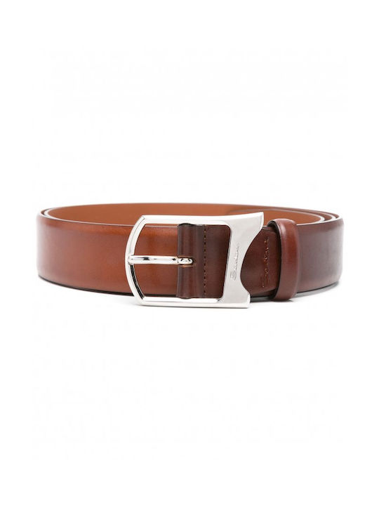 Santoni Men's Leather Belt Brown