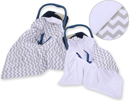 Doppelseitige Autositzdecke Babies Chevron Grau