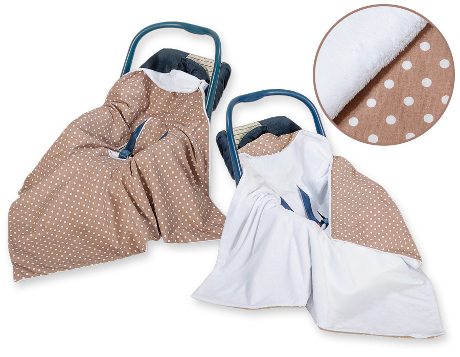 Double sided Car Seat Blanket Babies White Dots On Brown Skroutz.gr