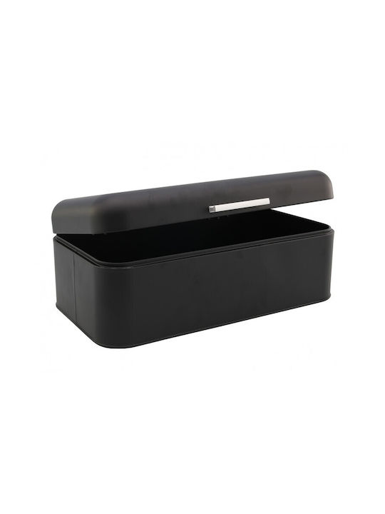 Mplco Ψωμιέρα Μεταλλική σε Μαύρο Χρώμα 42x22x16cm