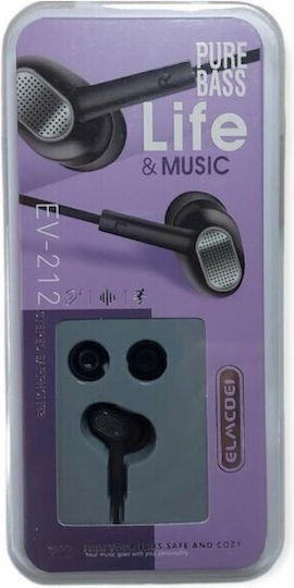 Ev-212 Căști Handsfree In-ear Cu Mufă 3.5mm Negru