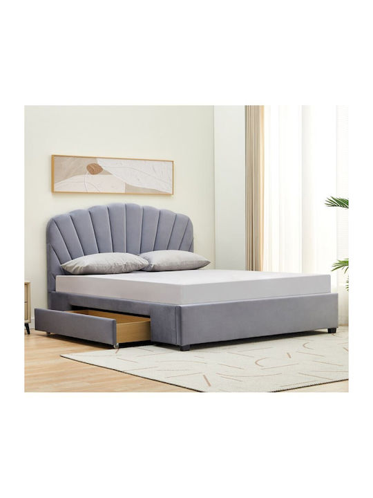 Ariel Κρεβάτι King Size Ξύλινο Γκρι για Στρώμα 200x160cm