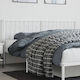 vidaXL Metal Bed Headboard White 187x90cm