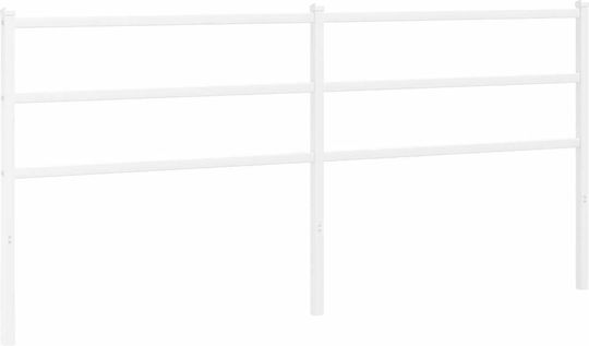 vidaXL Металик Бяло Табла За Легло 187x90см