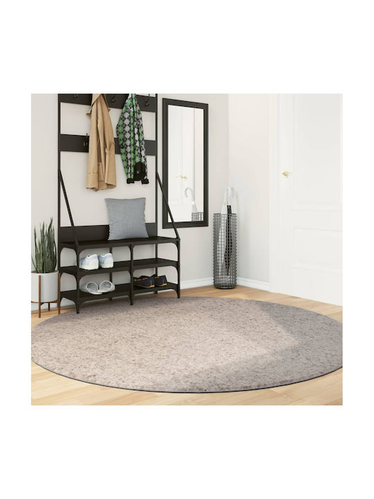 vidaXL Rug Round Shaggy Beige