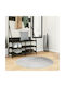 vidaXL Rug Round Grey