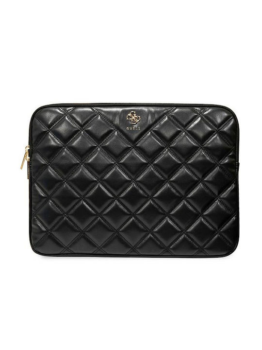 Guess Pu Quilted 4g Metal Logo Tasche Fall für Laptop 13" in Schwarz Farbe