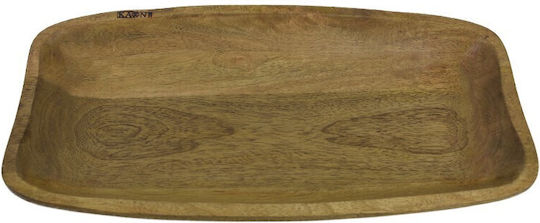 Nakaro Wood Μπωλ Σερβιρίσματος Στρογγυλό Ξύλινο Λαδί με Διάμετρο 40εκ.