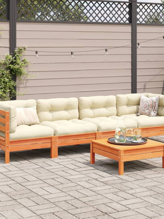 Garten- und Outdoor-Möbelsets 5 Stück Braune mit Kissen