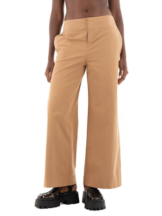 Hugo Boss Women's Fabric Trousers in Relaxed Fit Light Brown
