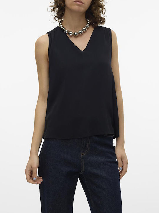 Vero Moda Women's Blouse Long Sleeve with V Neckline Black