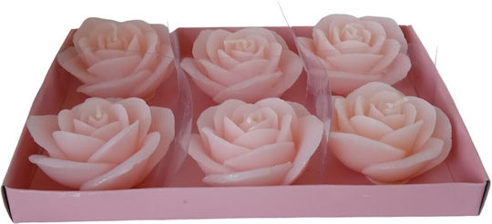 Etoile Lumânare Aromatică Trandafiri Cu Miros De Trandafir 6x3cm 6 Bucăți