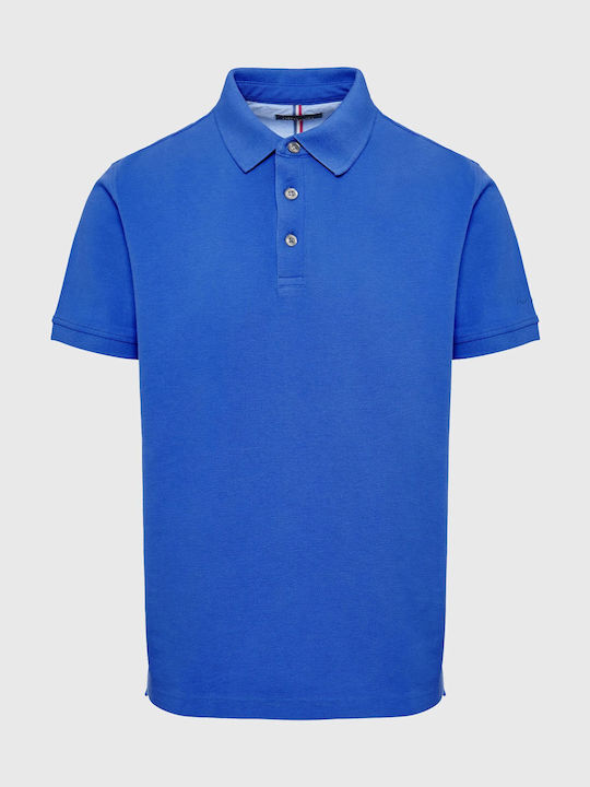 Funky Buddha Men's Short Sleeve Blouse Polo Blue