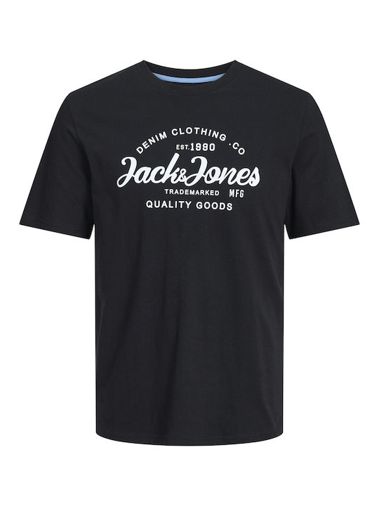 Jack & Jones T-shirt Bărbătesc cu Mânecă Scurtă BLACK