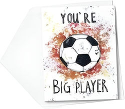 Χειροποίητη Ευχετήρια Κάρτα Φάκελο You're Big Player Ποδόσφαιρο/11x15.5 J.o Creations
