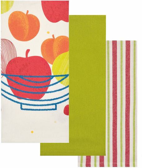Kentia Fazzy Handtuch aus 100% Baumwolle in Orange Farbe 40x60cm 3Stück