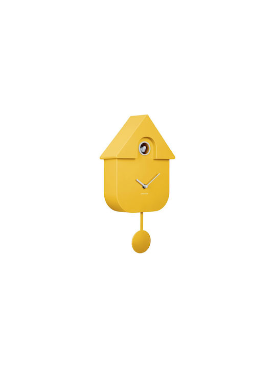 Karlsson Cuckoo Ρολόι Τοίχου Πλαστικό Κίτρινο 21.5x8.5cm