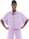 Kurz Damen Jeansjacke Lavender -