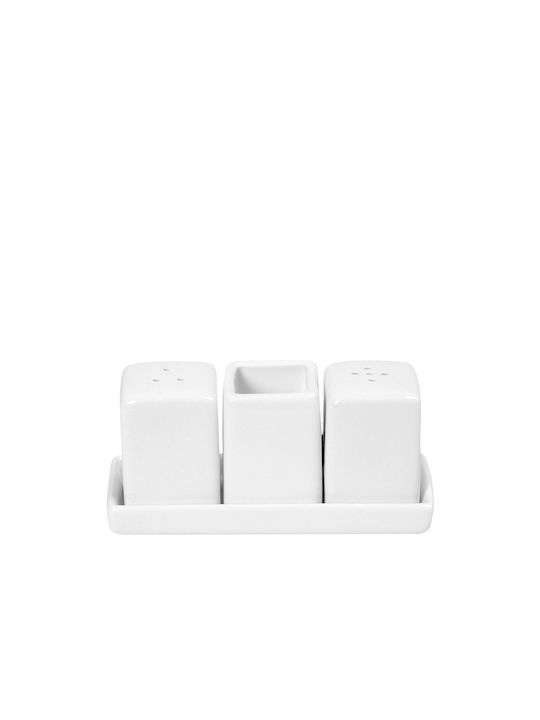 Espiel Salt and Pepper Set Porcelain with Stand 2pcs