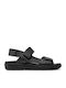 Leder Herrensandalen in Schwarz Farbe