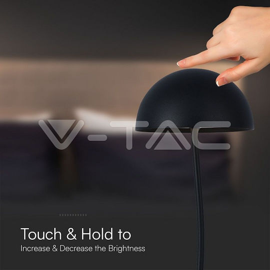 V-TAC Μεταλλικό Πορτατίφ LED με Μαύρο Καπέλο και Βάση