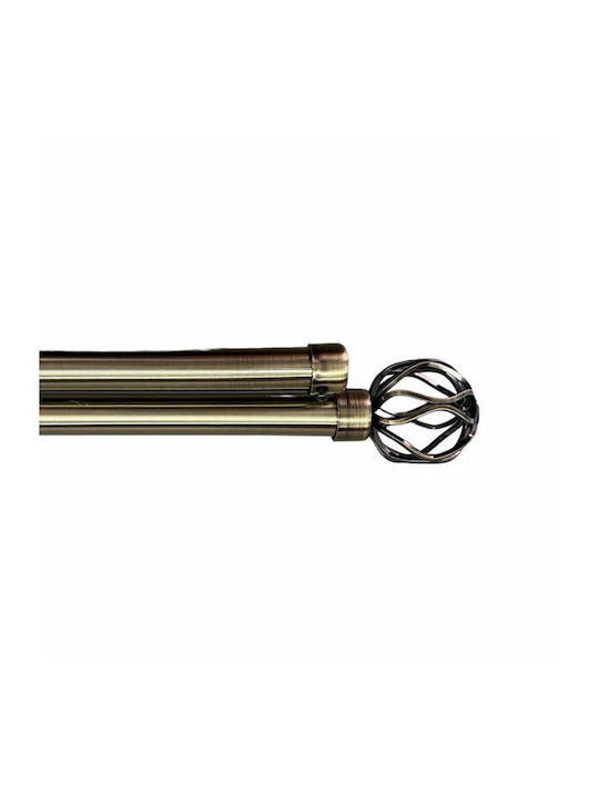 SpitiBazaar Extendable Metallic Curtain Pole Double with Rod Φ28mm 160-300cm Gold