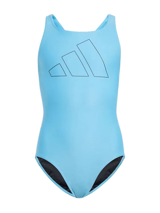 adidas Big Bars Suit Детски Бански Една част Светлосин