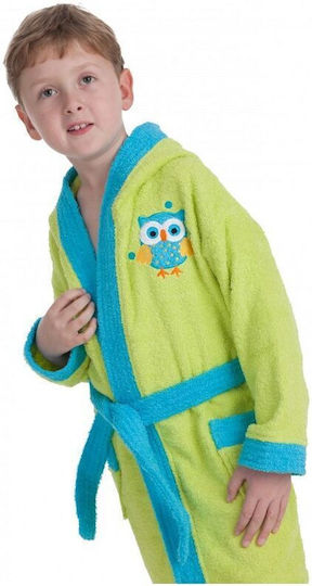 Interbaby Παιδικό Μπουρνούζι Blue-green με Κουκούλα