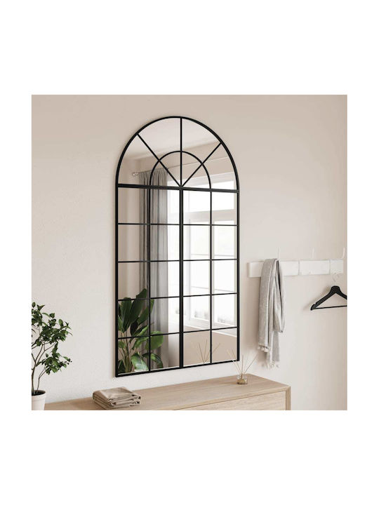 vidaXL Wall Mirror Full Length with Black Metallic Frame 140x80cm 1pcs