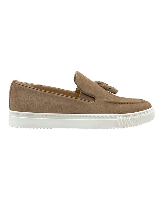 Suede Ανδρικά Loafers σε Καφέ Χρώμα