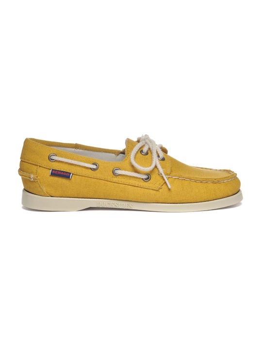 Sebago Docksides Portland Ανδρικά Μοκασίνια σε Κίτρινο Χρώμα