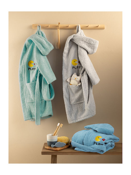 Palamaiki Kids Hooded Bathrobe Grey