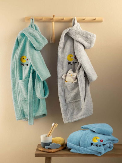Palamaiki Παιδικό Μπουρνούζι Pac Grey mit Kapuze Palamaiki Παιδικό Μπουρνούζι Pac Grey mit Kapuze