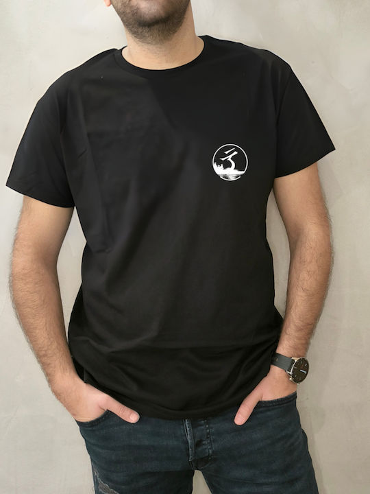 BUNQRN T-shirt Bărbătesc cu Mânecă Scurtă Black