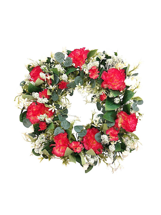 Wreath from Artificial Plants Pink 43cm 1pcs