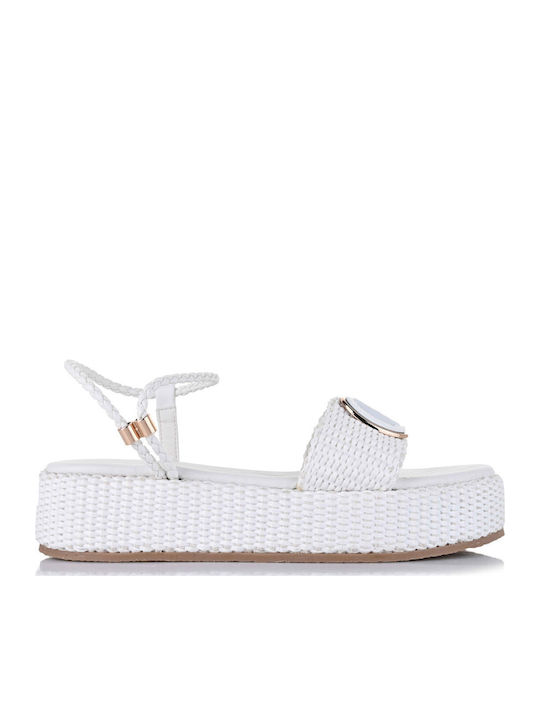 Flache Sandalen für Damen Flatforms in Weiß Farbe