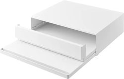 Yamazaki Expandable Kitchen Counter Drawer Metal White Tower 39.3-64x45x13.5