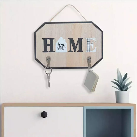 Uncle George Κλειδοθήκη Τοίχου Ξύλινη Home 2 θέσεις 20x1x14cm