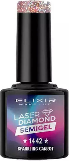 Elixir Laser Diamond Ojă Pentru Unghii Cu Gel Semi 1442 Cu Sclipici 8ml