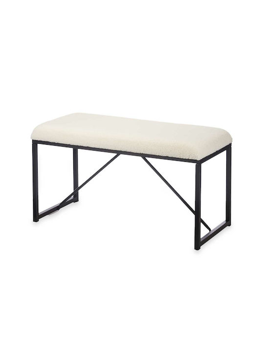 Hocker Für das Wohnzimmer Metall White 81x42x38cm