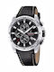Festina Men's Watch 45mm Chronograph Battery with Black Leather Strap