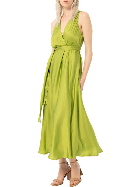 Surkana Maxi Φόρεμα Σατέν Πράσινο