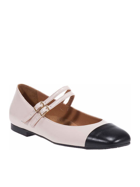 Lederne Damen Ballerinas in Schwarz Farbe