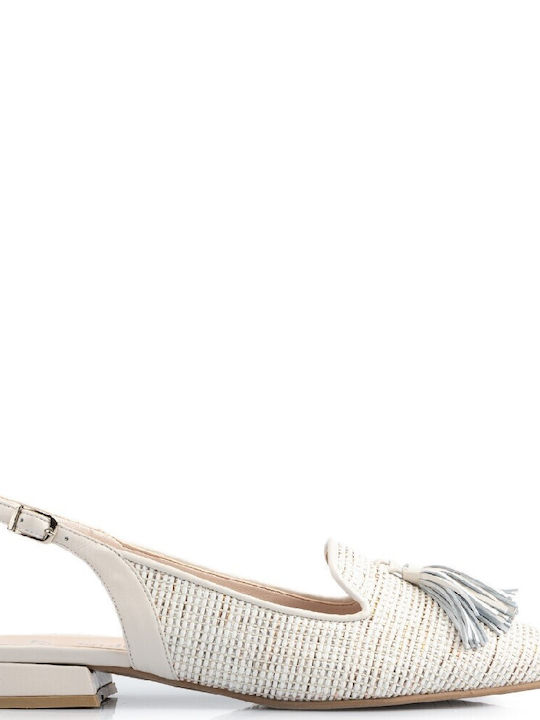 FM Leather Pointy Ballerinas White