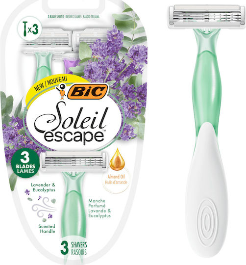 Bic Soleil Escape Λεβάντα & Ευκάλυπτος Ξυραφάκια Μιας Χρήσης 3τεμ